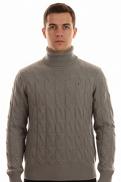 TOMMY HILFIGER Pánský Svetr Vlněný Šedý Vel. S