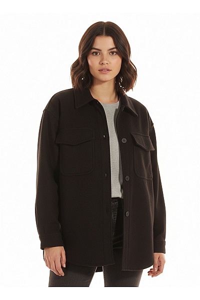 Dámský Kabát Černý PULL&BEAR Second Hand Vel.  S