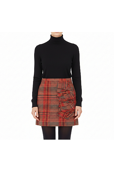 River Island Kostkovaná  Sukně Barevná Second Hand Vel. 36