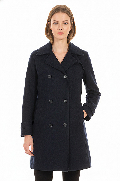 Krátký Dámský Kabát Vlněný Modrý Blonde No.8 Vel. 38