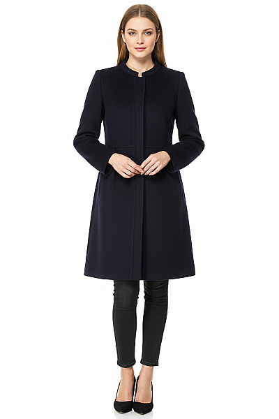 Dámský Kabát Vlněný Modrý MANGO Vel.  XS