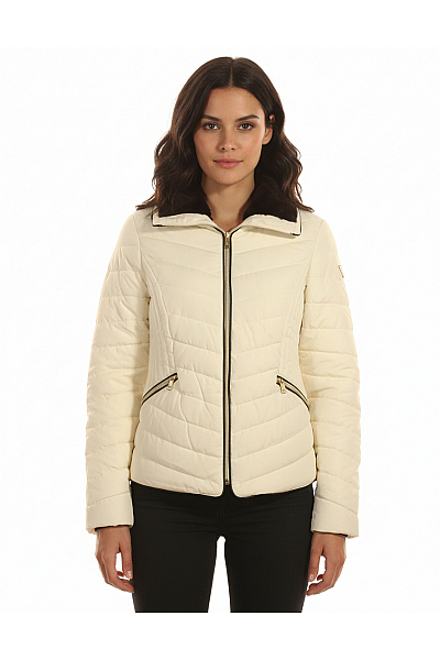 Prošívaná Dámská Bunda Bílá Guess Vel.  42