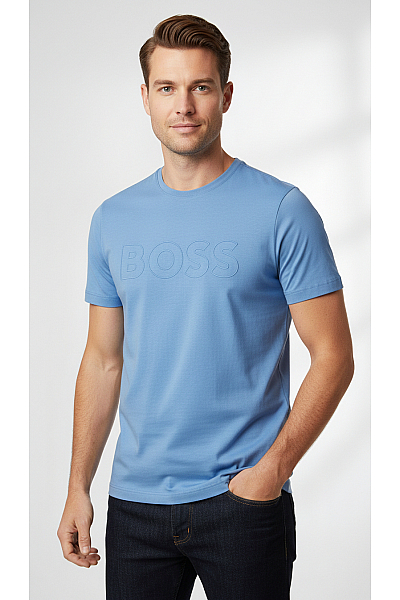 Pánské Tričko S Potiskem Modré Hugo Boss Vel. M