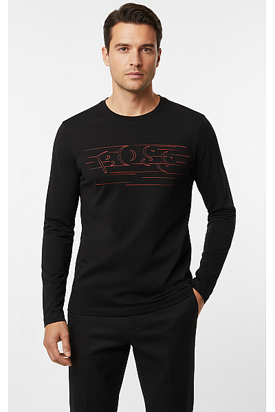 Pánské Tričko S Potiskem Černé Hugo Boss Vel.  XL