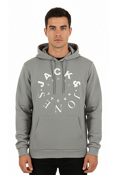 JACK & JONES Pánská Mikina Bez Zapínání Šedá Vel. L