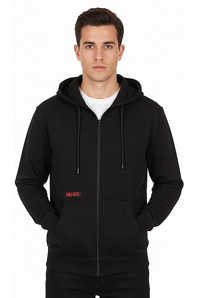 Pánská Mikina Na Zip Černá Hugo Boss Vel.  M