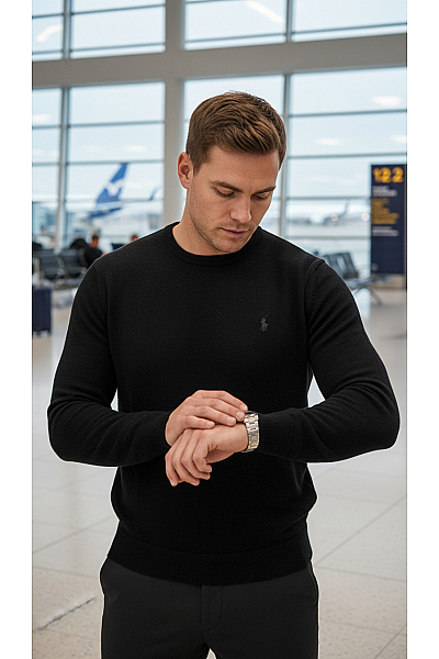 Ralph Lauren Pánský Pulovr Vlněný Černý Vel. M