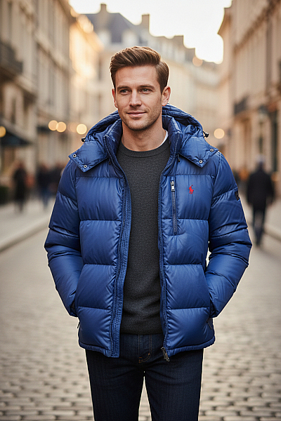 Zimní Pánská Bunda Modrá Ralph Lauren Vel.  XXL