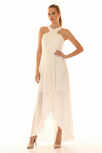 Šaty Bílé Outlet Vel. 38