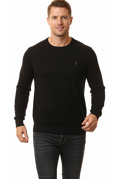 Pánský Svetr Vlněný Černý Ralph Lauren Vel. M