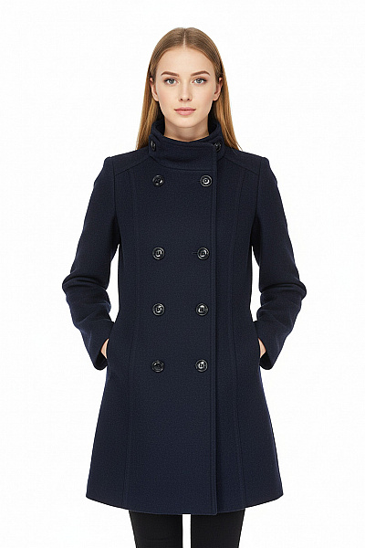 Krátký Dámský Kabát Modrý Second Hand Vel.  36