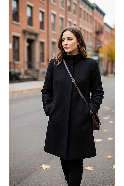 Krátký Dámský Kabát Černý GERRY WEBER Second Hand