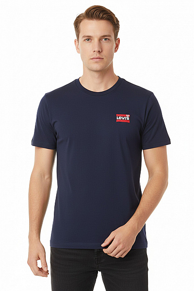 Jednoduché Pánské Tričko Modré LEVIS Vel. L