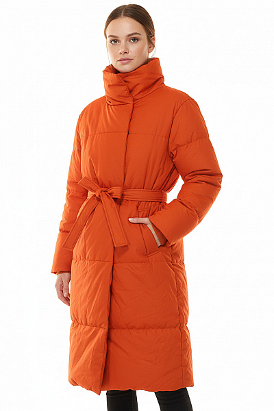 THREADBARE Dámská Zimní Dlouhá Bunda Oranžová Vel.  44