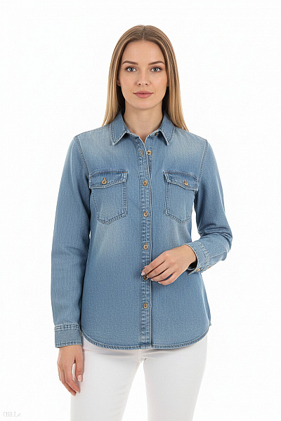 Riflová Dámská Košile Modrá Vel. XS