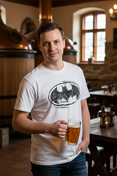 Pánské Tričko S Potiskem Bílé Second Hand Vel. M