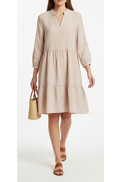 SAINT TROPEZ Košilové  Šaty Béžové Vel. S