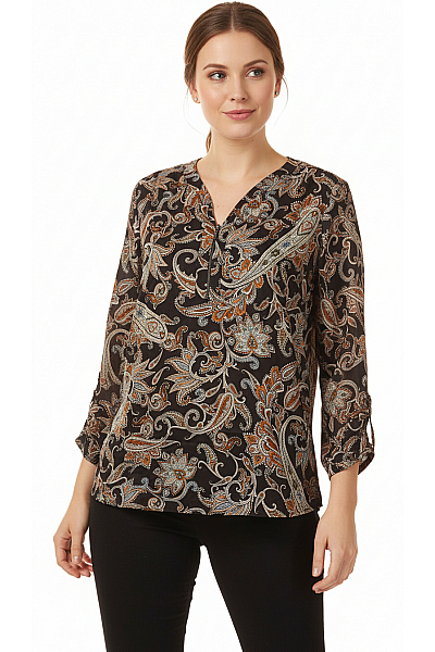 Vzorovaná  Halenka Barevná Outlet Vel. 46