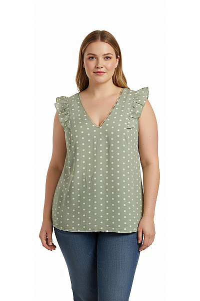 Vzorovaná  Halenka Zelená Vel. XL