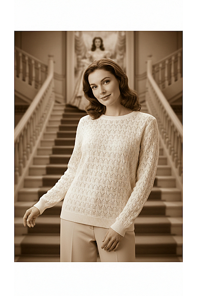 Dámský Pulovr Bílý Vel. M/L