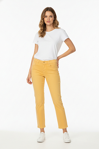 CAMAIEU Dámské Kalhoty Žluté Second Hand