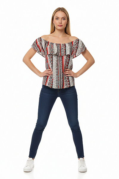 TALLY WEiJL Vzorovaná  Halenka Barevná Second Hand Vel. 36