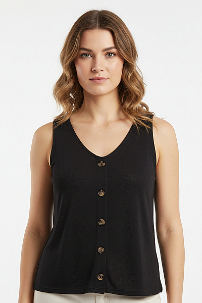 Jednoduché Dámské Tričko Černé Vel. M