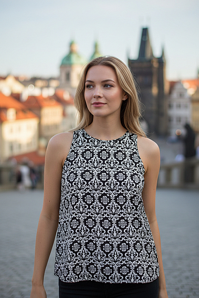 ATMOSPHERE Dámské Tričko S Potiskem Černobílé Vel. 34