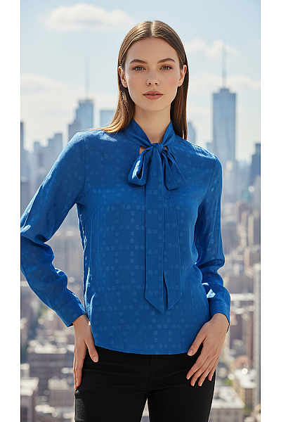 Vzorovaná  Halenka Modrá Garcia Vel. XS