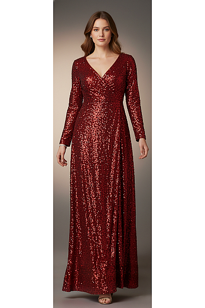 GIFFNISETI  Šaty S Ozdobami Červené Second Hand Vel. XL