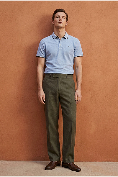 JACK & JONES Pánské Tričko S Límečkem Modré Vel. L