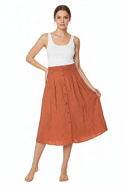 Deluxe Dlouhá  Sukně Oranžová Vel. 38