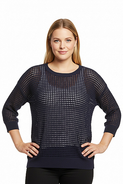 SAMOON Dámský Pulovr Modrý