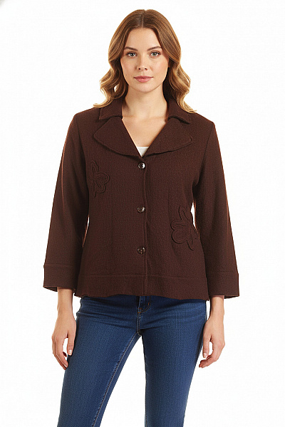 Krátký Dámský Kabát Hnědý SELECTION