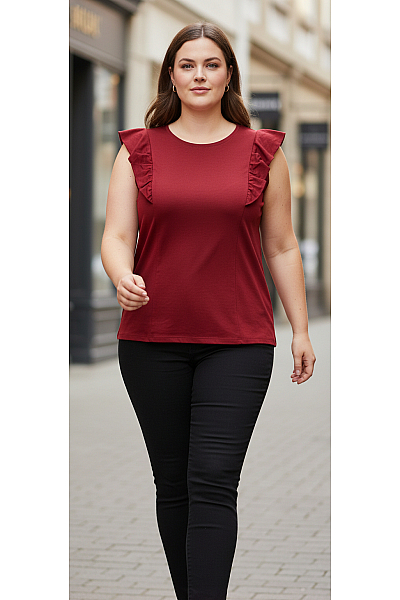  Dámské Tílko Bavlněné Vínová Outlet