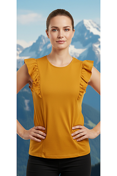 Dámské Tílko Bavlněné Žluté 