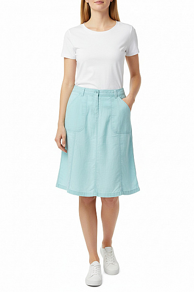  Sukně áčková Lněná Modrá Second Hand