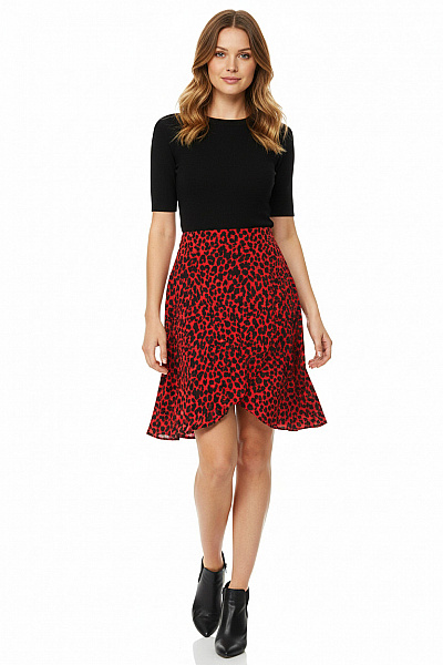 ZARA  Sukně áčková Červená Vel. S