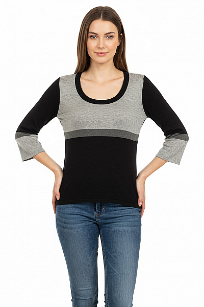 Vzorovaná  Halenka Černá Wallis Vel. 40