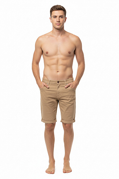 Riflové Pánské Kraťasy Bavlněné Hnědé THREADBARE