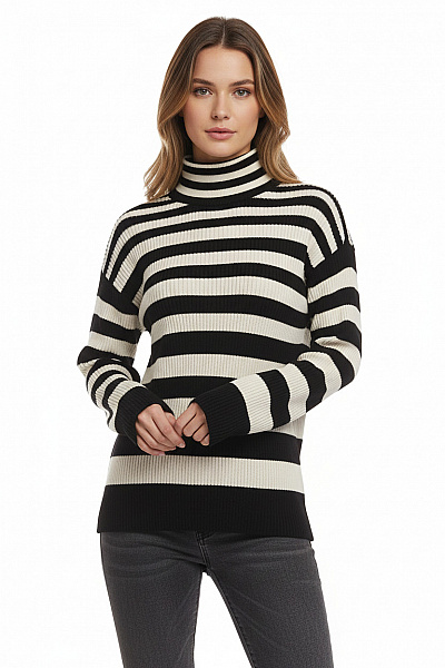 VERO MODA Dámský Svetr Černobílý Vel. S