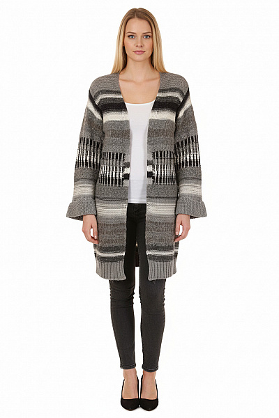 SET Dámský Cardigan Šedý Vel. 40