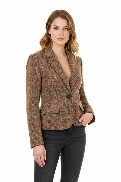 Dámské Sako Vlněný Hnědý Mexx Second Hand Vel. 36