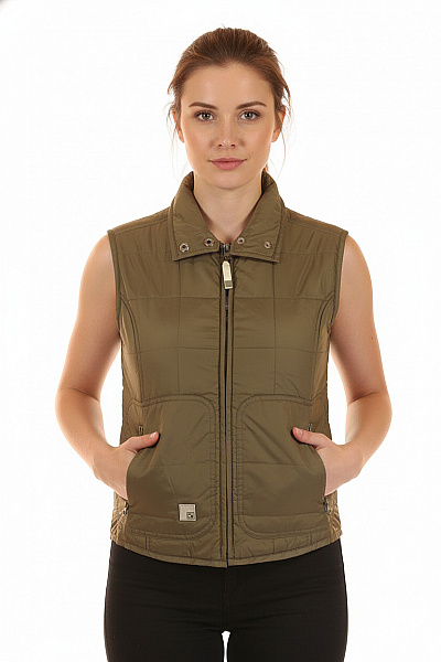 ZARA Dámská Vesta Khaká Second Hand Vel. M