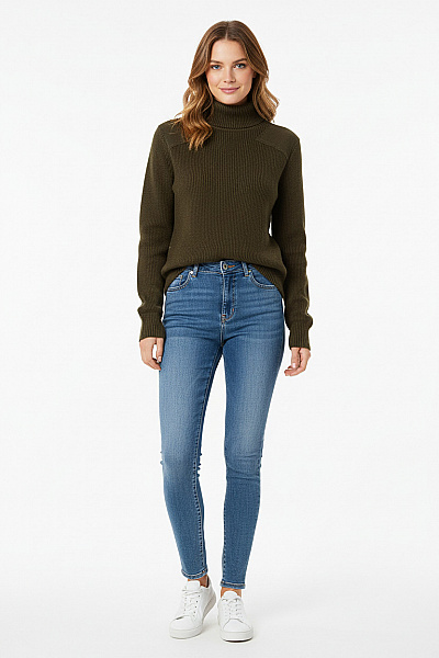 ZARA Dámský Svetr Khaký Vel.  M