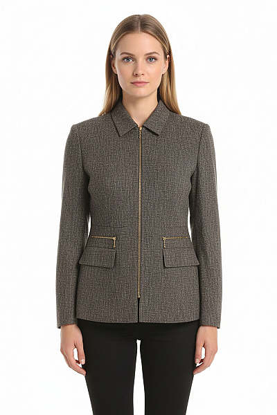 Teplé Dámské Sako Vlněné Šedé COMMA Vel. 42