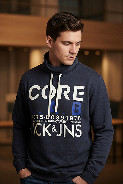 Pánská Mikina Modrá JACK & JONES Second Hand Vel. XL