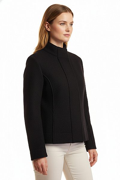 Hessnatur Dámský Kabát Vlněný Černý Second Hand Vel. 40