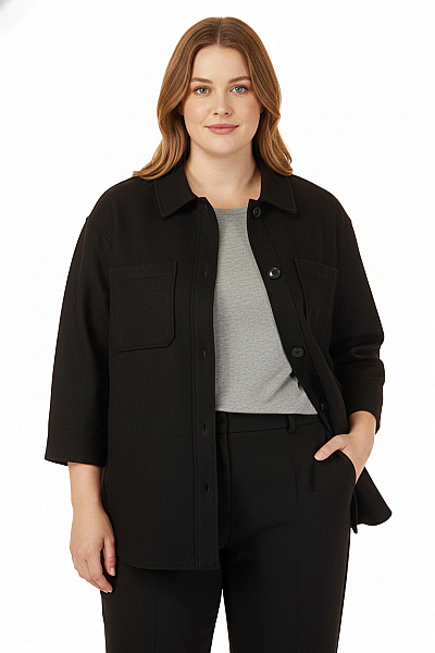 Krátký Dámský Kabát Černý Vel.  XXL