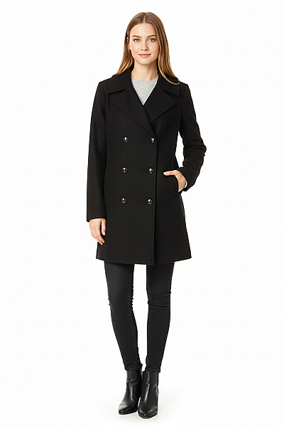 Krátký Dámský Kabát Černý Vel.  36